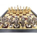 Exklusive Makedonische Dynastie Metall Schachspiel - Schachbrett 20x20cm