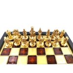 Exklusive Makedonische Dynastie Metall Schachspiel - Schachbrett 20x20cm