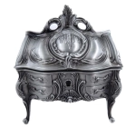 Srebrna szkatułka metalowa