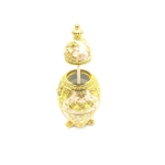 Faberge tojás replika - fehér és arany, rózsa motívummal