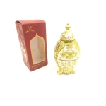 Faberge tojás replika - fehér és arany, rózsa motívummal
