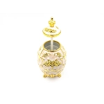 Faberge tojás replika - fehér és arany, rózsa motívummal