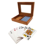 Kartenset in eleganter Holzbox mit Glasdeckel