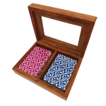Kartenset in eleganter Holzbox mit Glasdeckel