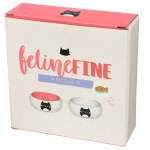 Ceramic pet bowl Feline Fine - pink