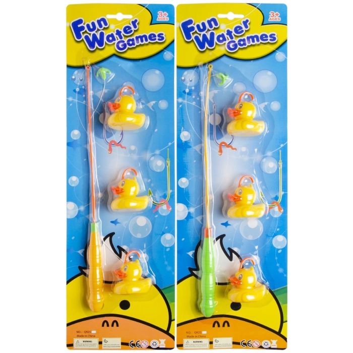 A fishing rod with ducks, a water toy