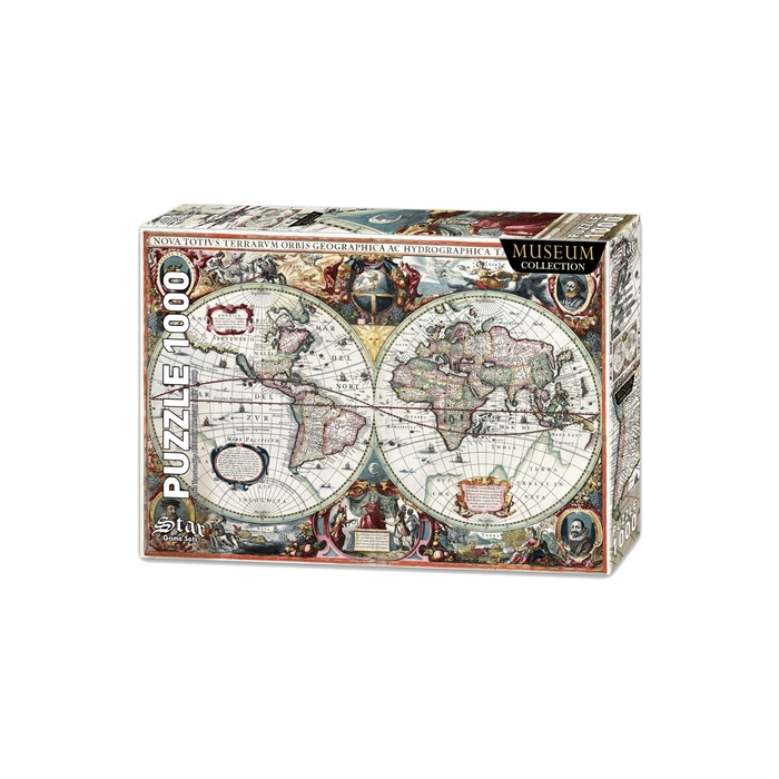Retro Mapa Świata Orbis Terrarum - Podróż przez Historię w 1000 Elementach