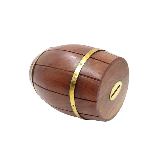 Skarbonka beczka z palisandru indyjskiego 12,5 cm