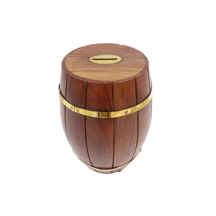 Skarbonka beczka z palisandru indyjskiego 12,5 cm