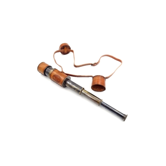 Luneta mosiężna w skórze z paskiem