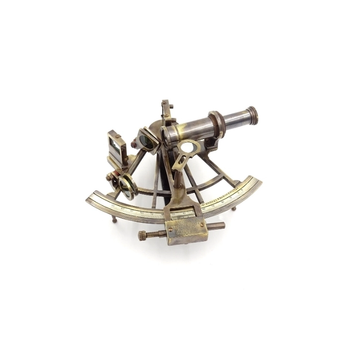 Brass sextant in a wooden box - XL