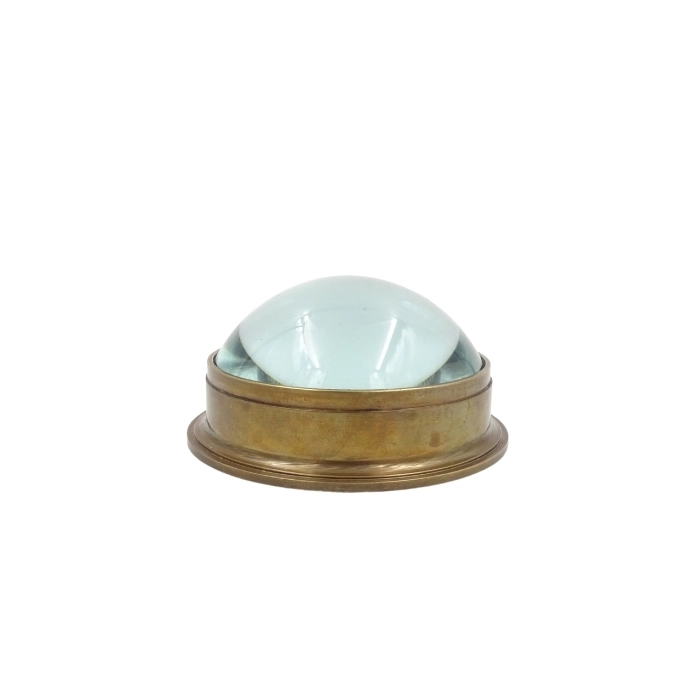 Brass lenticular compass with floating black dial