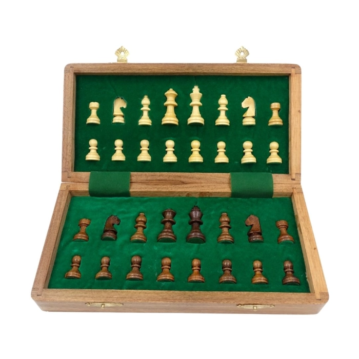 Szachy magnetyczne z palisandru indyjskiego 25x25 cm
