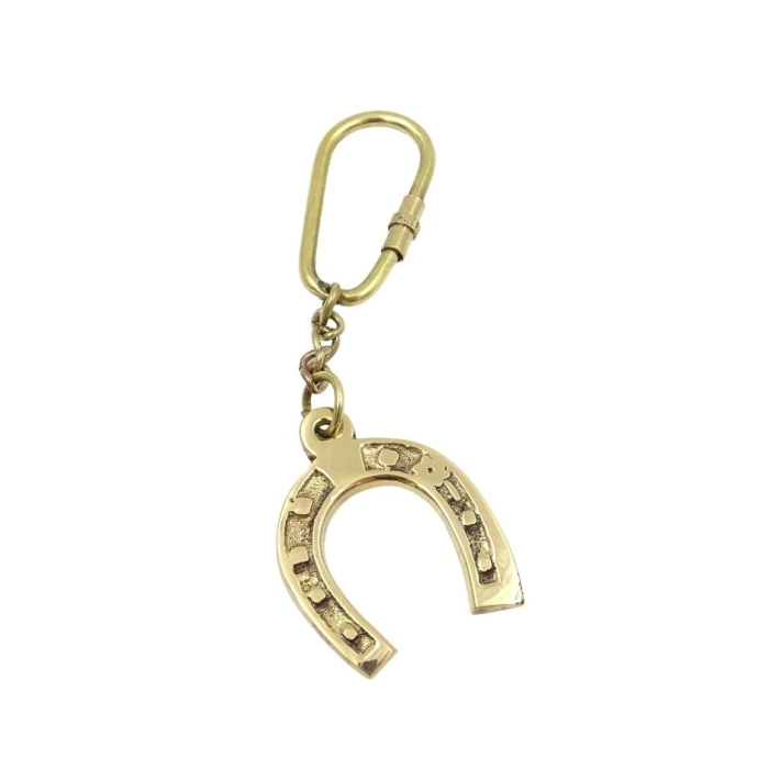 Lucky key ring - brass horseshoe
