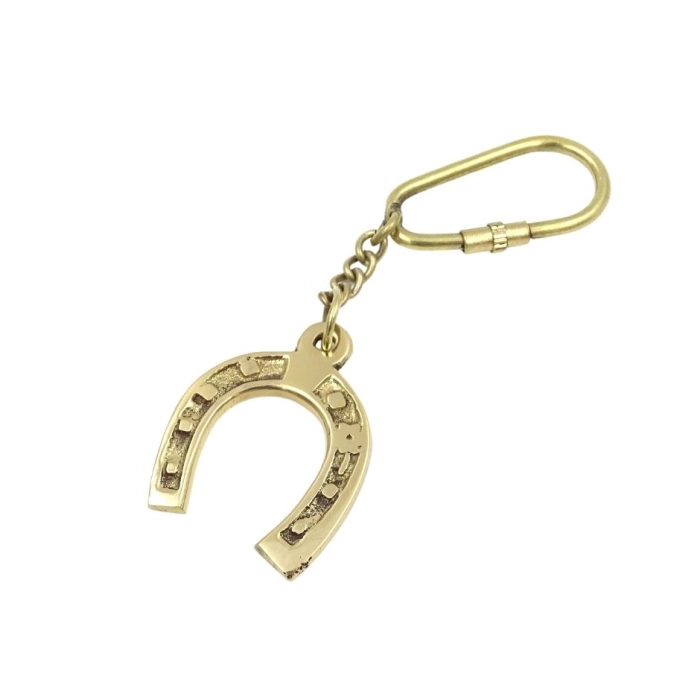 Lucky key ring - brass horseshoe