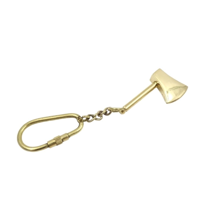 Brass firefighter keychain - ax