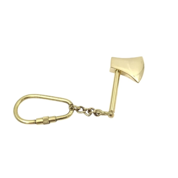 Brass firefighter keychain - ax