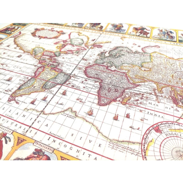 Historyczna Mapa Świata - Nova Totius Terrarum reprint - N. I. Piscator, 1652 r.