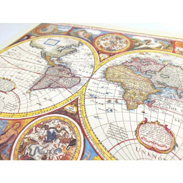 Mapa Świata Retro - John Speed, 1651 r.- reprint