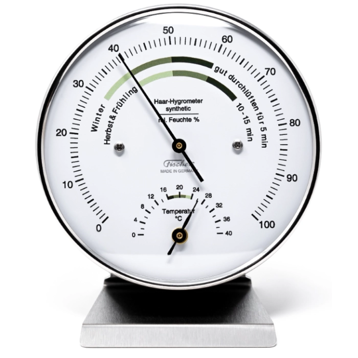 Fischer room hygrometer with thermometer and comfort scale
