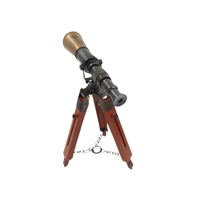 Brass Spyglass on Tripod - Sea Tales in Sight