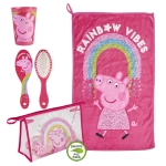 Zestaw łazienkowy Świnka Peppa kosmetyczka + ręcznik + kubek + szczotka - produkt licencyjny