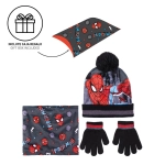 Komplet czapka komin rękawiczki Spiderman - produkt licencyjny rozmiar 6-14 lat (56 cm)