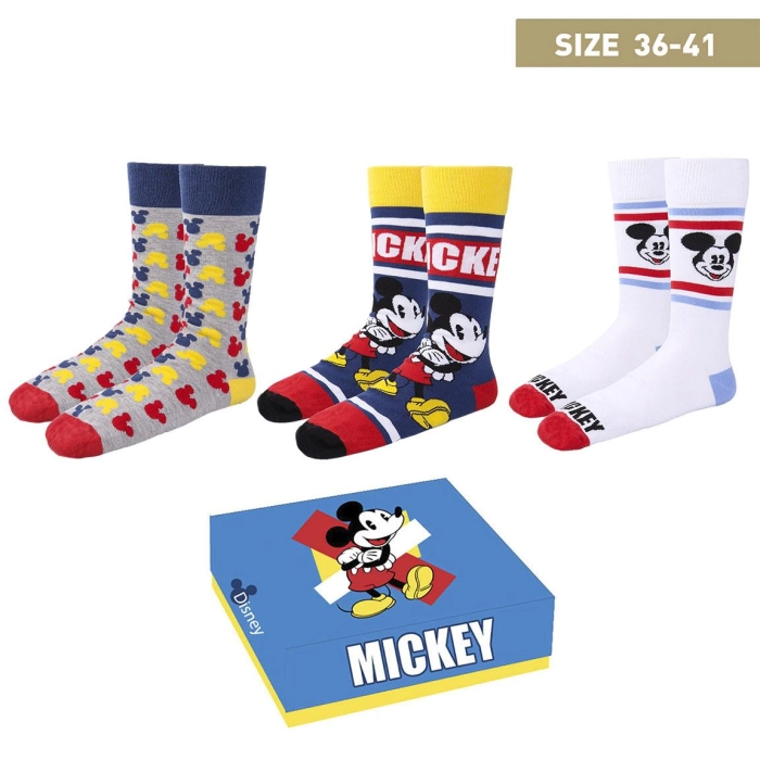 Mickey Mouse ponožky 3 páry velikost 36-41