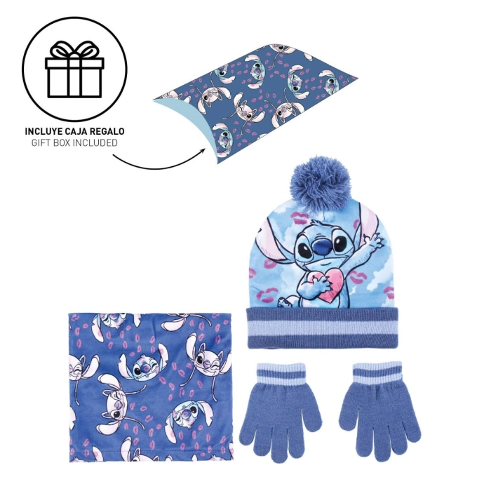 Komplet czapka komin rękawiczki Stitch- produkt licencyjny rozmiar 4-8 lat (53 cm)