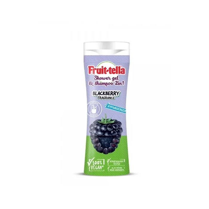 2-in-1 Duschgel und Shampoo 'Brombeere Stimulation' von Fruit-tella