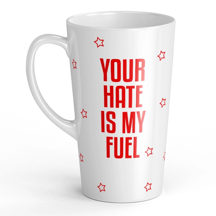 Keramik XL Latte Becher Dein Hass ist mein Treibstoff