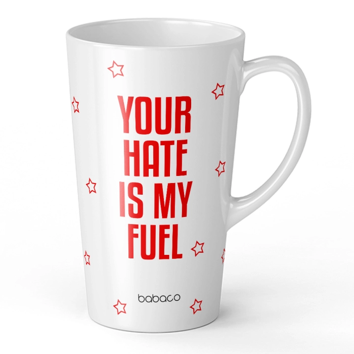 Keramik XL Latte Becher Dein Hass ist mein Treibstoff