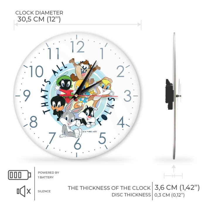 Zegar ścienny 30,5 cm Looney Tunes - Produkt licencyjny