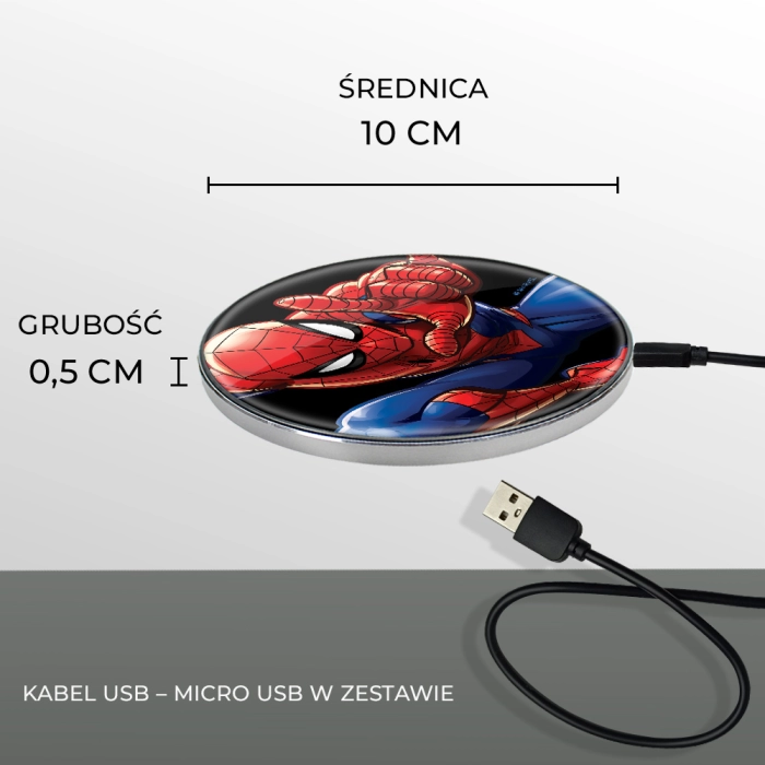 Ładowarka indukcyjna Spider Man Marvel - produkt licencyjny