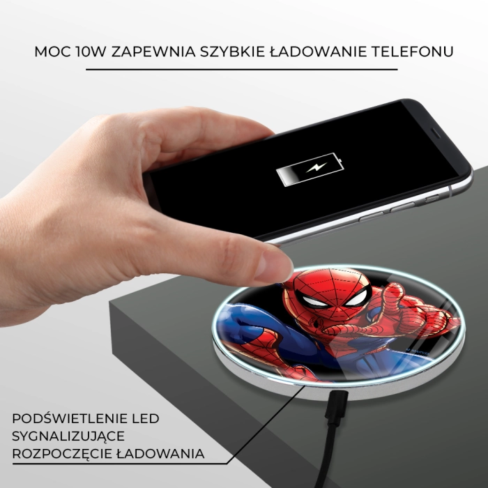Ładowarka indukcyjna Spider Man Marvel - produkt licencyjny