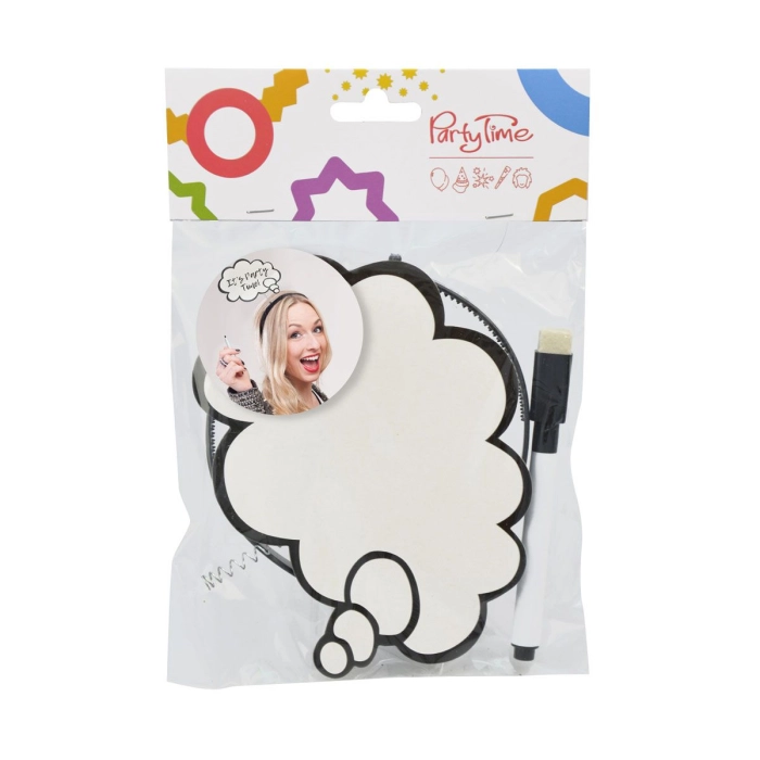 Party headband with balloon and marker pen