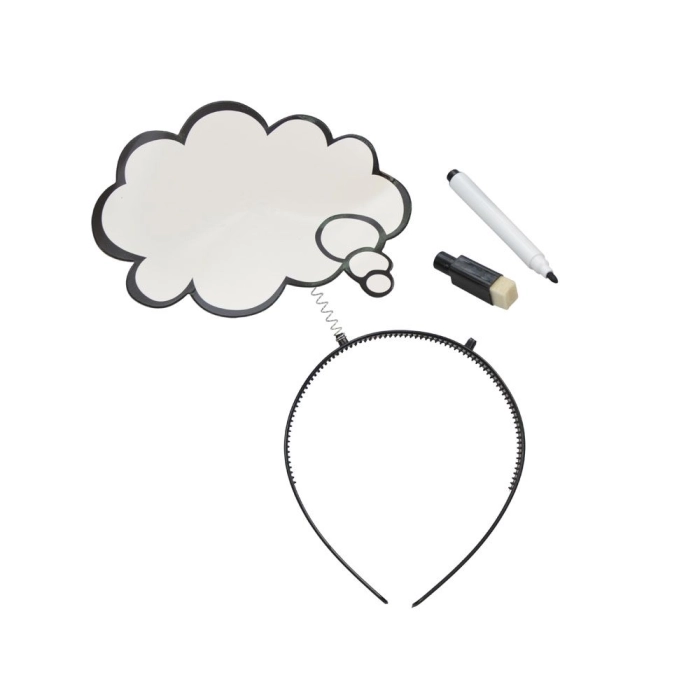 Party headband with balloon and marker pen