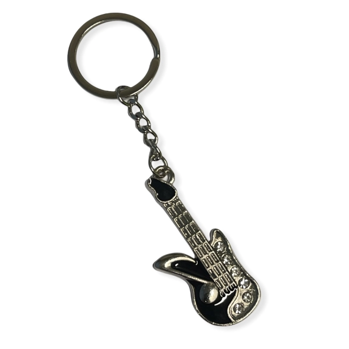 Brelok fana muzyki - gitara elektryczna z kryształkami