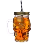 Skull jar with straw