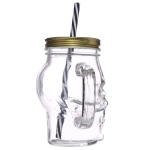Skull jar with straw