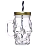 Skull jar with straw