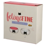 Feline Fine ceramic pet bowl - white