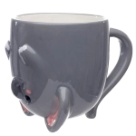 A mug with an inverted elephant head