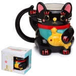 Kubek Maneki Neko Kot Szczęścia czarny