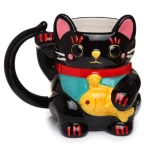 Kubek Maneki Neko Kot Szczęścia czarny