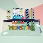 Stationery Set "Monstarz Monsters" in a Transparent Pencil Case