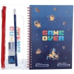 School set - equipped with pencil case + notebook, Game Over