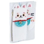 Pluszowy zestaw - piórnik + zeszyt Maneki Neko Kot Szczęścia