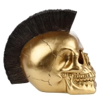 Figurka złota czaszka Punk Mohican