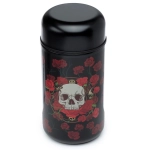 500ml Brotdose aus Edelstahl - "Totenköpfe und Rosen"